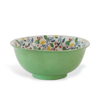 Port 68 Madcap Cottage By  Crewel Summer Bowl In Green,white,yellow,red