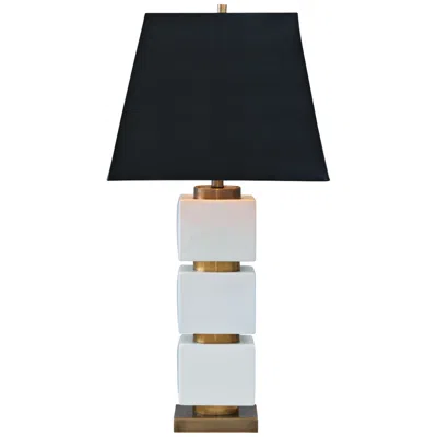 Port 68 Manhattan 35" Ivory Porcelain Ceramic Modern Table Lamp In Black