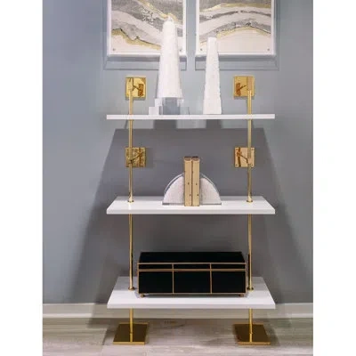 Port 68 Marais Shelf In White,gold,gold