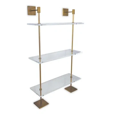Port 68 Marias 3-tier Shelf Lucite 36"w In Clear,age Brass