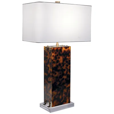 Port 68 Milan Tortoise Acrylic Rectangular Table Lamp In Brown