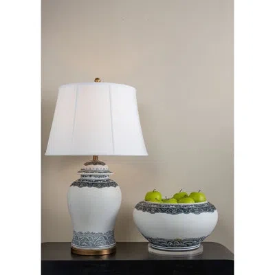 Port 68 Ming Indigo Lamp In White