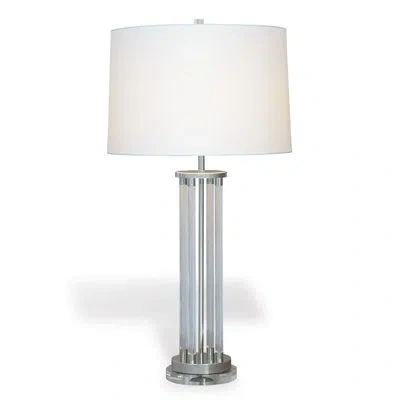 Port 68 Moderne 36" Nickel Table Lamp In Silver;clear