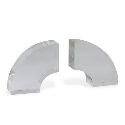 Port 68 Nolan Crystal Bookend (set Of 2) In Clear
