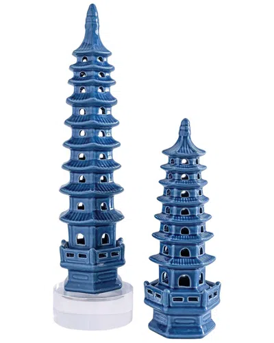 Port 68 Pagoda Tall Objects In Blue