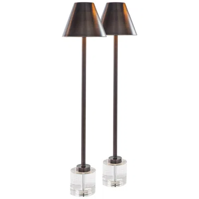 Port 68 Parliament Antiqued Aged Bronze Table Lamps Set Of 2