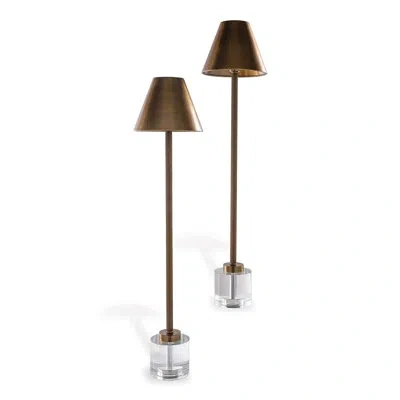 Port 68 Parliament Crystal Buffet Lamp (set/2) In Aged Brass,clear,aged Brass