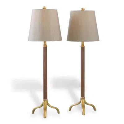 Port 68 Portobello 31" Brown Buffet Table Lamp Set