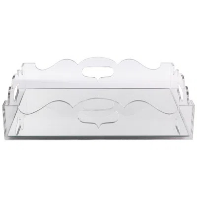 Port 68 Queen Anne Clear Lucite Decorative Tray