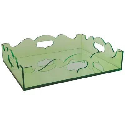 Port 68 Queen Anne Green Lucite Decorative Tray