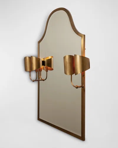 Port 68 Quinton Mirror With Sconces In Age Brass