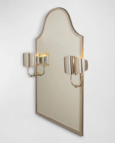 Port 68 Quinton Mirror With Sconces In Nickel