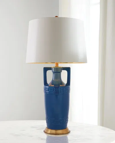 Port 68 Regency White Table Lamp In Blue