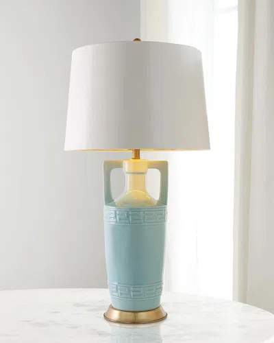 Port 68 Regency White Table Lamp In Blue