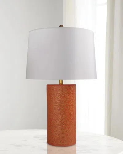 Port 68 Richmond Damask 31" Table Lamp In Orange