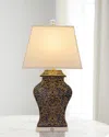Port 68 Richmond Damask 33" Table Lamp In Blue