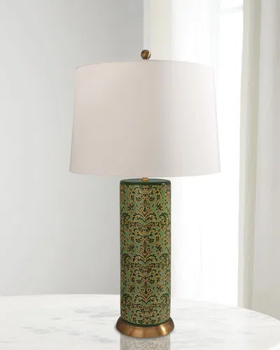 Port 68 Richmond Damask 33" Table Lamp In Green