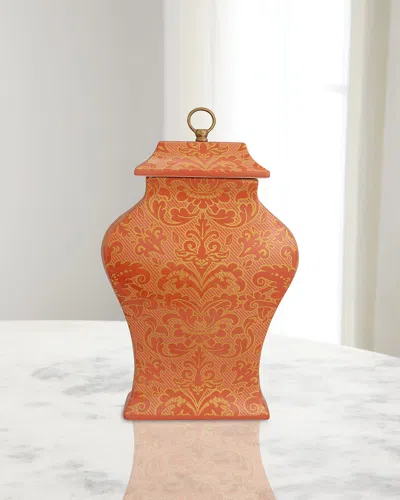 Port 68 Richmond Damask Coral Jar In Orange