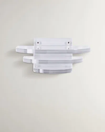 Port 68 Rounded Clear Lucite Shelf In White