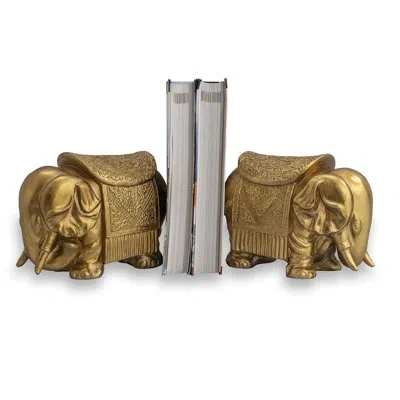 Port 68 Royal Elephant Bookends In Gold