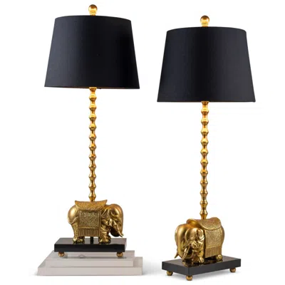 Port 68 Royal Gold Elephant Lamp Set/2 In Multi