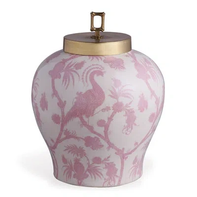 Port 68 Scalamandre 15" Porcelain Jar In Pink