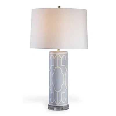 Port 68 Scalamandre 32" Light Blue/white Table Lamp In White;light Blue