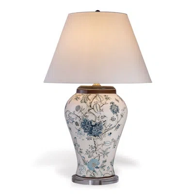 Port 68 Scalamandre 36'' Rich Blue/cream Table Lamp In Cream;rich Blue