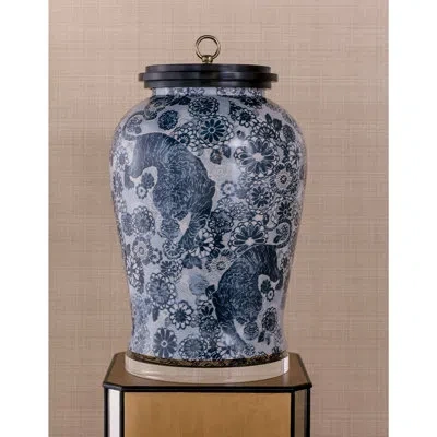 Port 68 Scalamandre Blue 21" Porcelain Jar