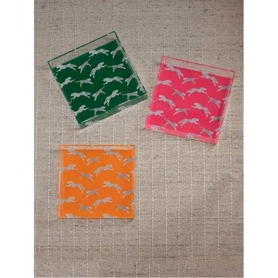 Port 68 Scalamandre Cheetah Acrylic Tray In Acrylic,pink