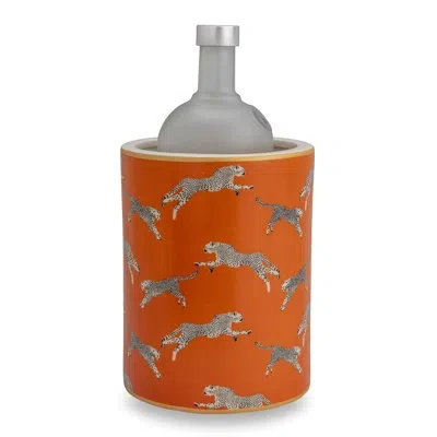 Port 68 Scalamandre Cheetah Ice Bucket In Orange