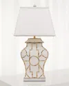 Port 68 Scalamandre For  Baldwin Table Lamp In White