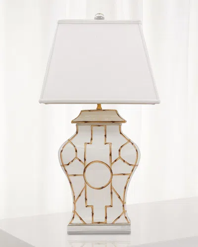 Port 68 Scalamandre For  Baldwin Table Lamp In White