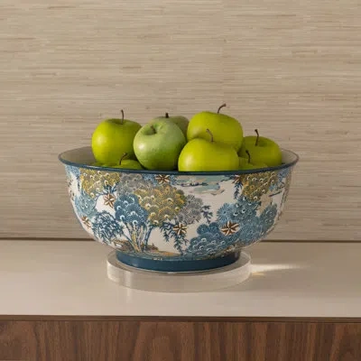 Port 68 Scalamandre Of Trees Bowl In Blue;white