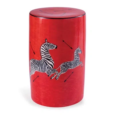 Port 68 Scalamandre Porcelain Garden Stool In Red