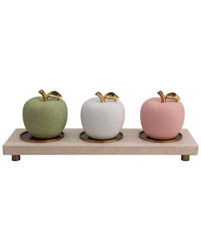 Port 68 Set Of 3 Apples In Multi