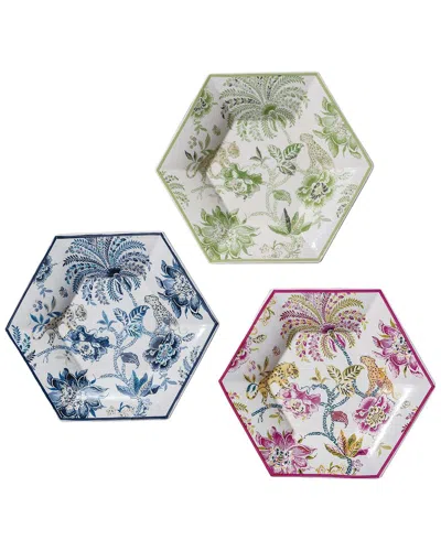 Port 68 Set Of 3 Braganza Hex Plates In Multi