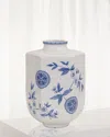 Port 68 Temba Medium Vase, Blue In Blue/white