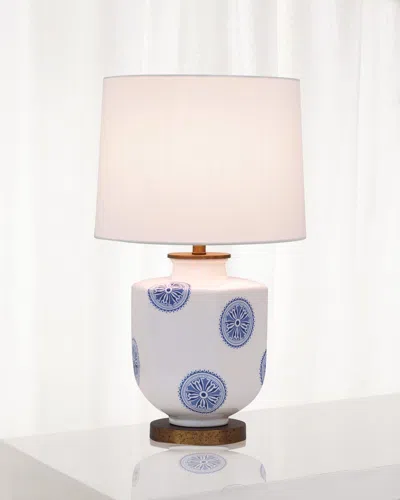 Port 68 Temba Table Lamp, Blue/white In Brown