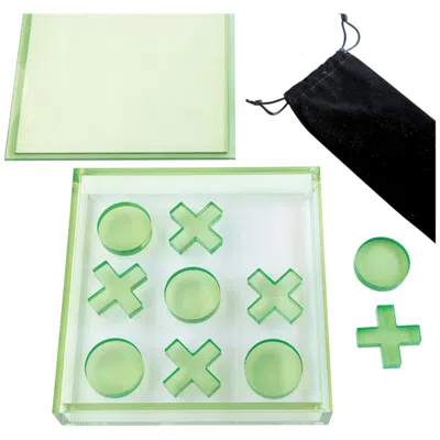 Port 68 Tictactoe Green Lucite X-o Game Box Set