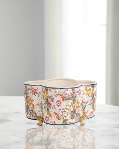 Port 68 Tobacco Leaf Quatrefoil Planter In Multi