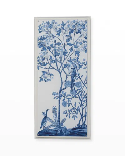 Port 68 Traditional Chinoiserie Ii Wall Art - 48" X 22" In Blue