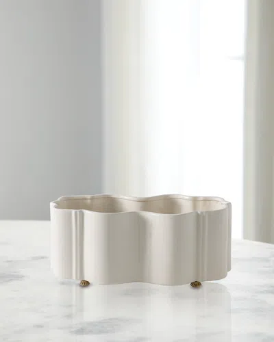 Port 68 Tuscan Celadon Scallop Planter In White
