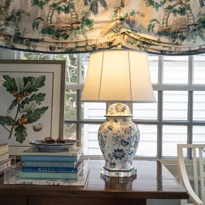 Port 68 Williamsburg 28" Porcelain Table Lamp In White,blue
