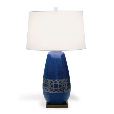 Port 68 Williamsburg Blue Table Lamp 32" H In Brass;royal Blue