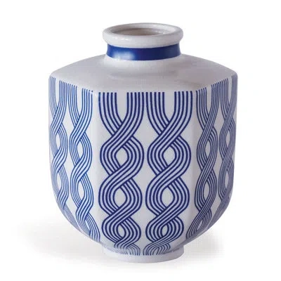 Port 68 Williamsburg Blue/white Table Vase In Blue;white