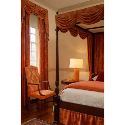 Port 68 Williamsburg Damask Lamp In Coral