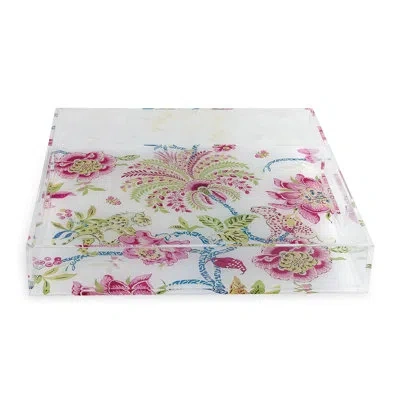 Port 68 Williamsburg Tray In Pink,white