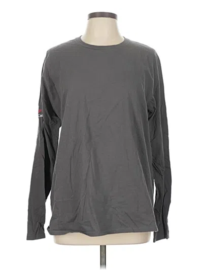 Pre-owned Port & Company Long Sleeve T-shirt In Gray