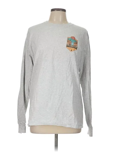 Pre-owned Port & Company Long Sleeve T-shirt In Gray